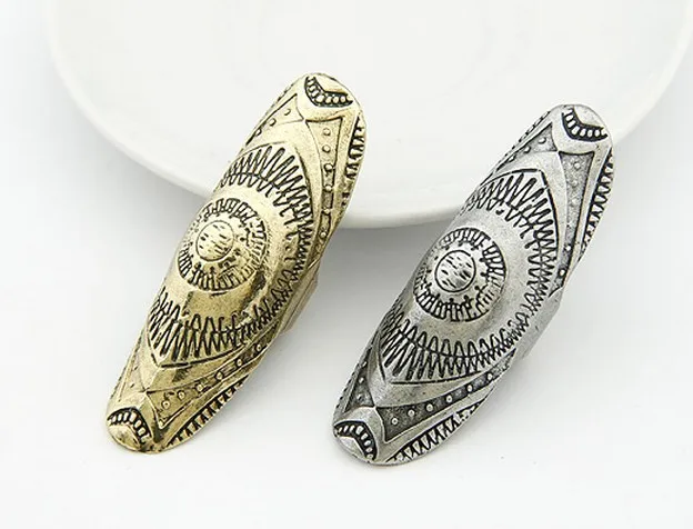 

Boho Carving Retro Punk Individuality 2 Colors Shield Joint knuckle Ring Vintage Women