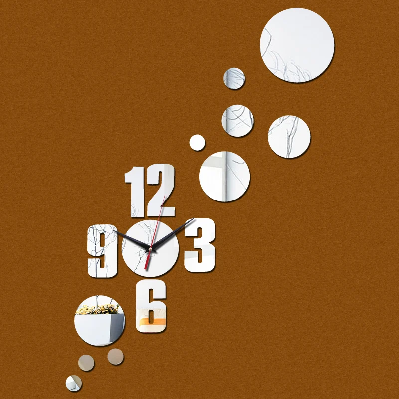 

new arrival real wall clock watch clocks diy home decoration fashion acrylic mirror the stickers living room