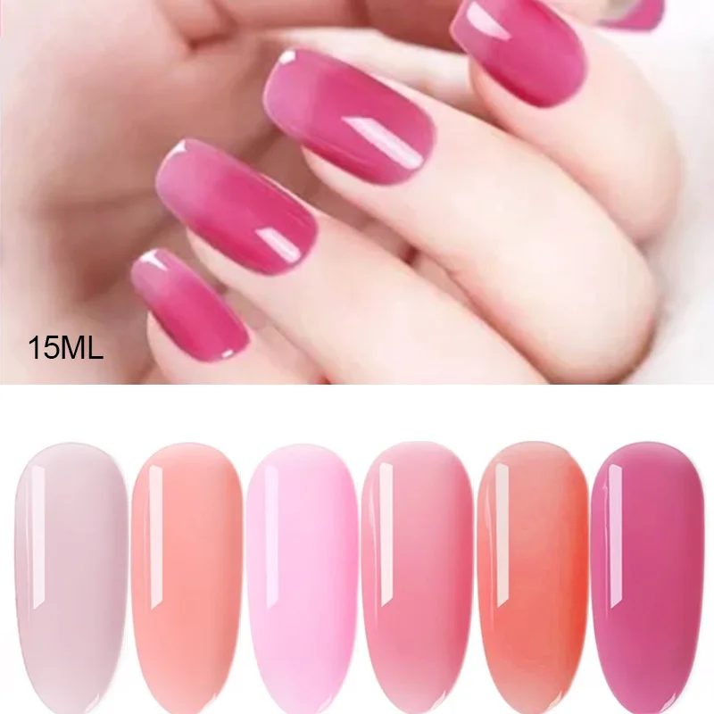 

New Nude Pink Color Girl's Nail Gel Polish for Daily Life UV Gel Varnishes Lacquer manicure 2019 Hot 15ml