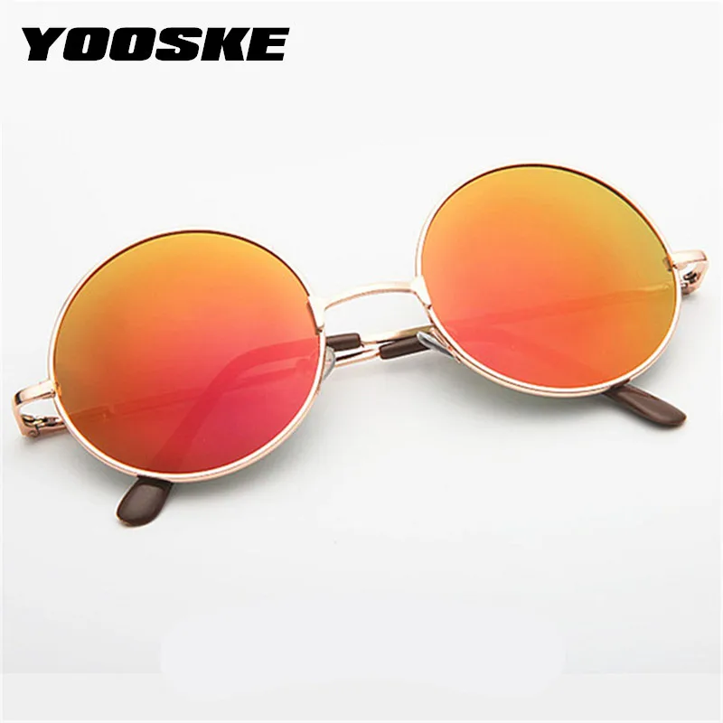 

YOOSKE Round Sunglasses Women Men Vintage Metal Frame Sun Glasses Female Male Retro Mirror Eyewear Goggles