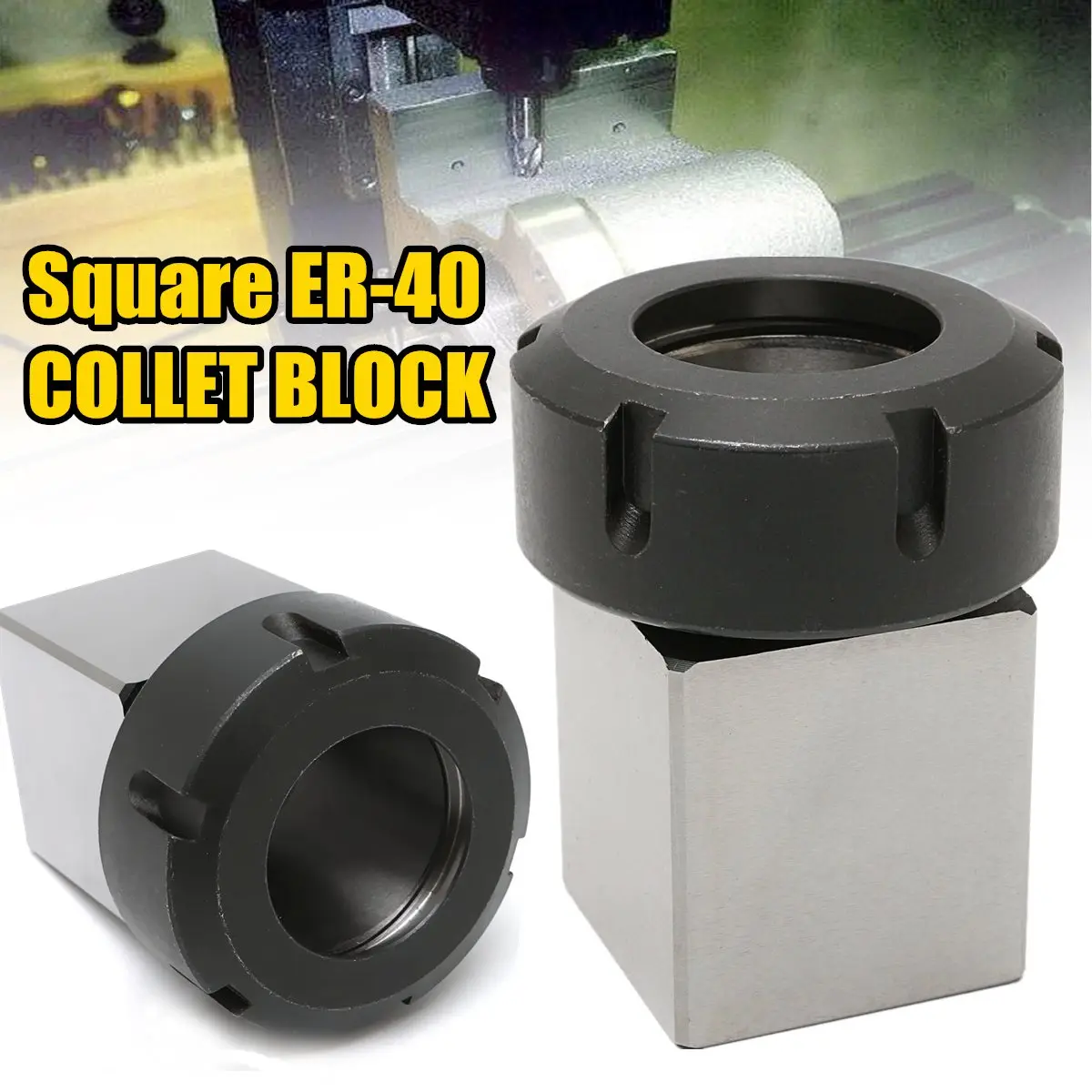 

1pc New High Strength ER-40 3900-5125 Square Collet Chuck Block Holder For CNC Lathe Engraving Machine CNC Machines