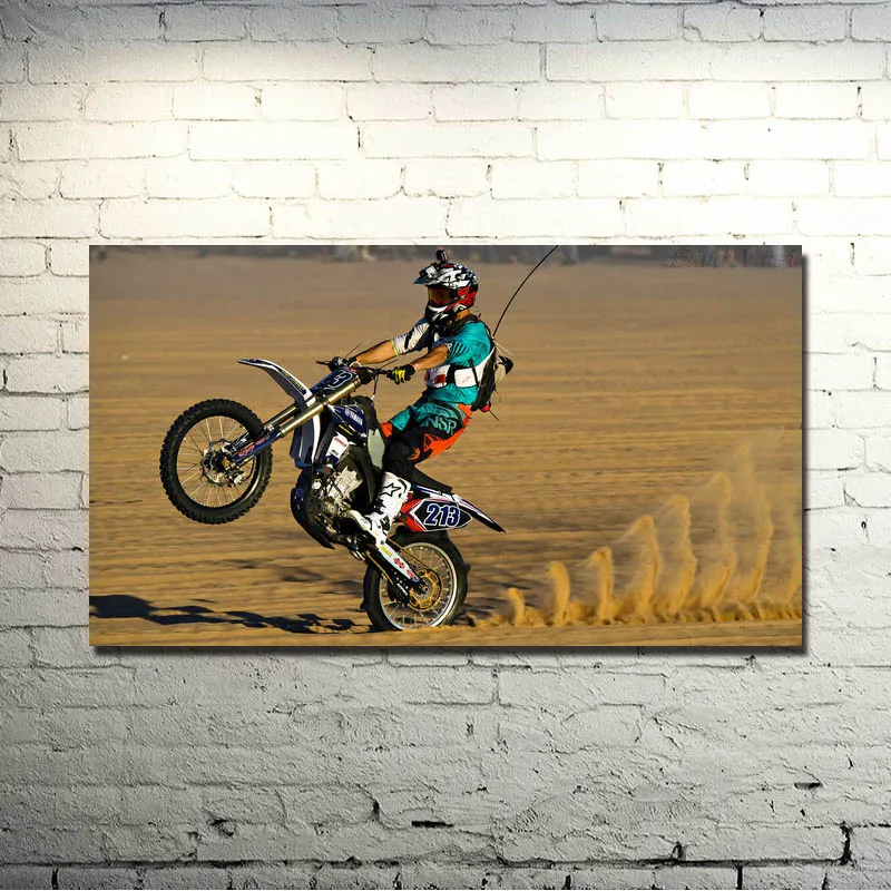 MOTOCROSS DIRT BIKE JUMP Art Silk Poster 13x24 24x43 ...
