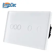 Европейский стандарт 5 банд 1way настенный светильник сенсорный экран переключатель, три цвета Кристалл Панель переключатель, AC110-250V Лидер продаж