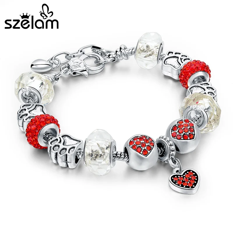 Женский браслет с подвеской в виде сердца кристаллами|bracelets for|bracelets for women crystalcharm