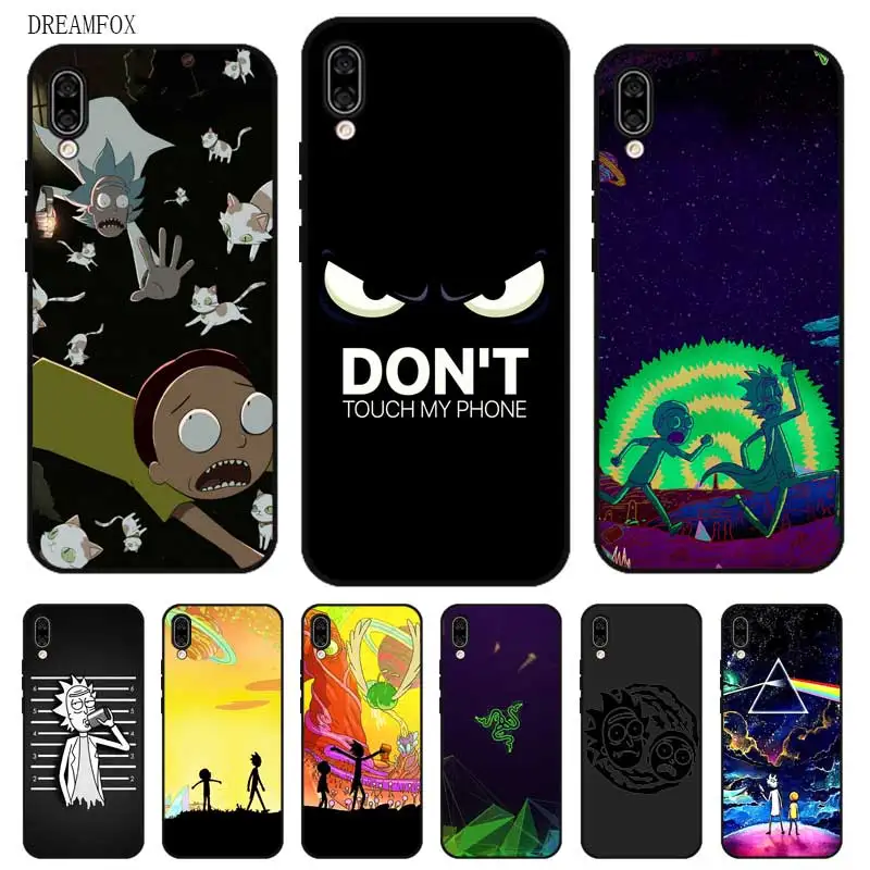 N366 Rick And Morty Black Silicone Case Cover For Huawei Honor 6A 6C 6X 7C 7X 8 Lite Pro |