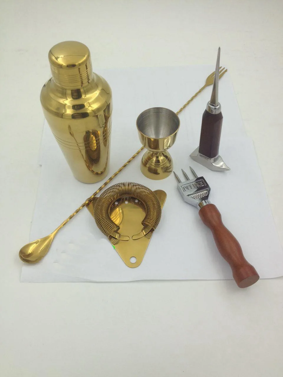 Gold Sets bar Tools high end wine can bartending Tool Kit shaker Bar