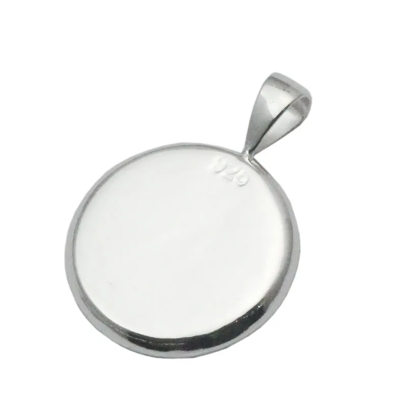 Beadsnice 925 Серебряный кулон в виде блюдца Circel гнездовая оправа для монет подходит 19 мм круглые оптовые ювелирные изделия ID33827