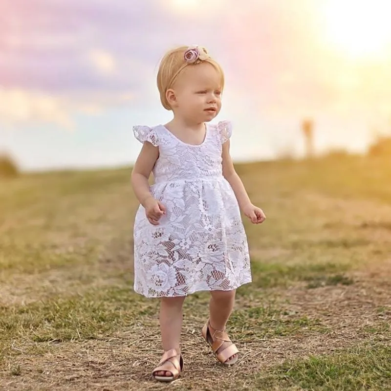 Infant Ruffle Lace Romper Dress Baby Girls Jumpsuit Sister Princess