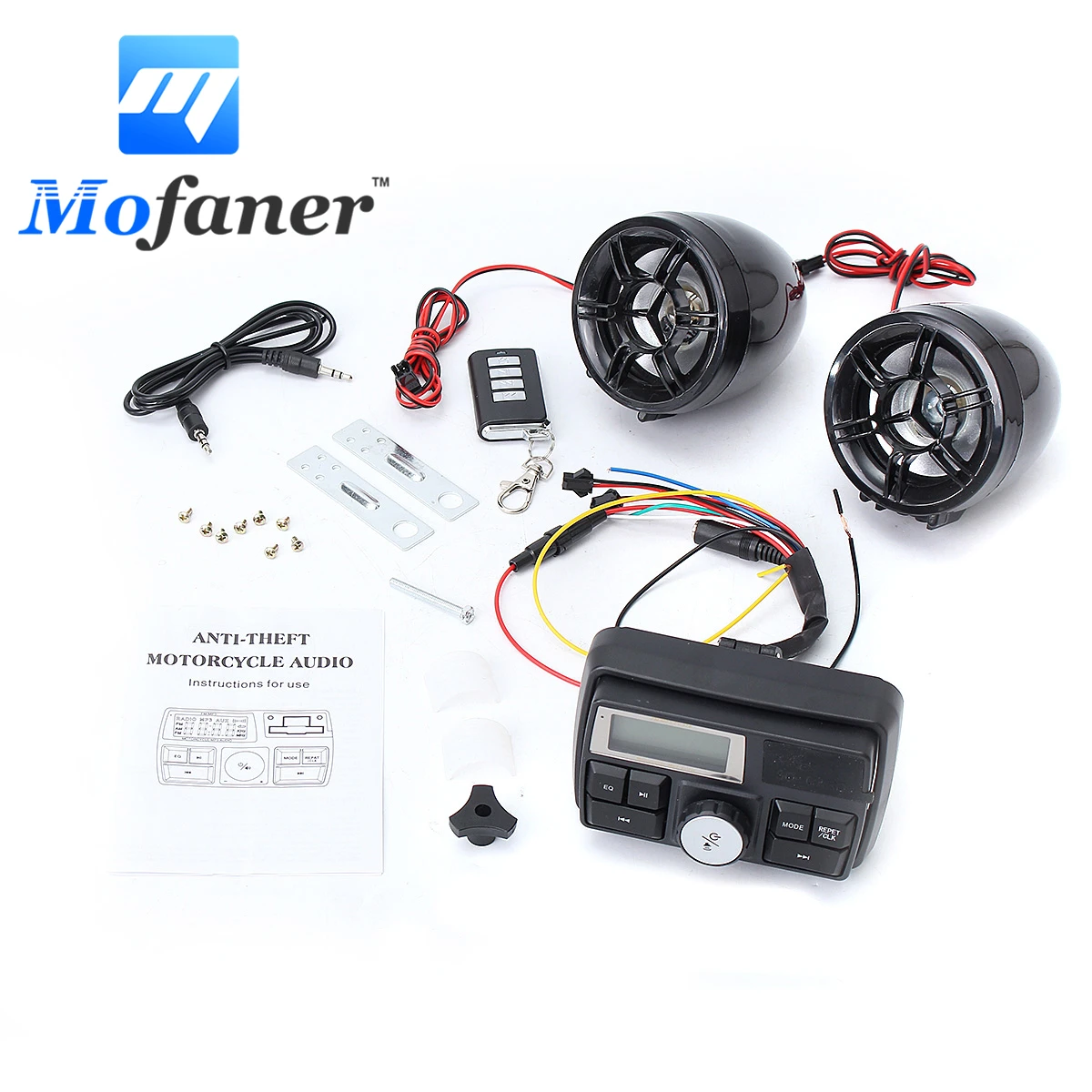 Mofaner мотоцикл USB руль аудио системы радио стерео усилитель MP3 колонки|Защита от