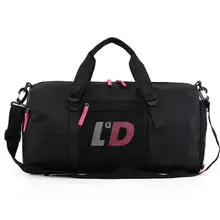 Модная пляжная розовая сумка через плечо с надписью для девочек, большая вместительность, с разделителем для сухого и влажного путешествия, женская сумка