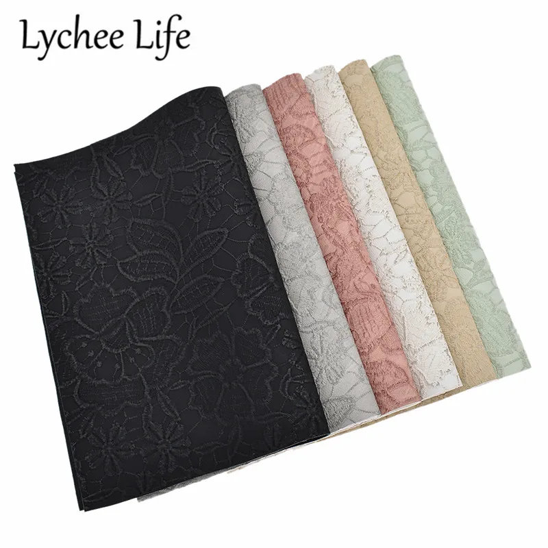 

Lychee Life Synthetic Embossed Leather Fabric 29x21cm Floral PU Fabric DIY Handmade Sewing Garment Clothes Accessories Supplies