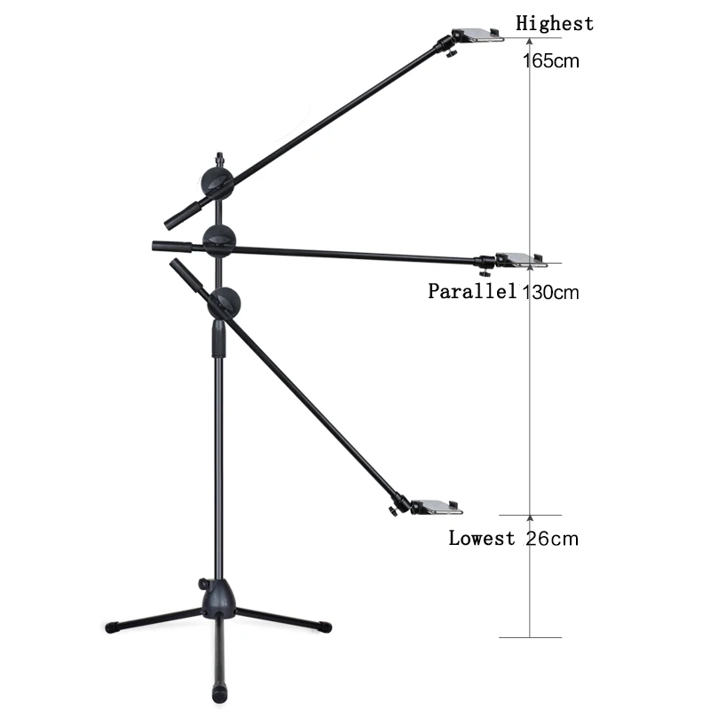  High Quality Adjustable Phone Photography Shooting Bracket Light Stand With Boom Arm+ Ballhead+Phon