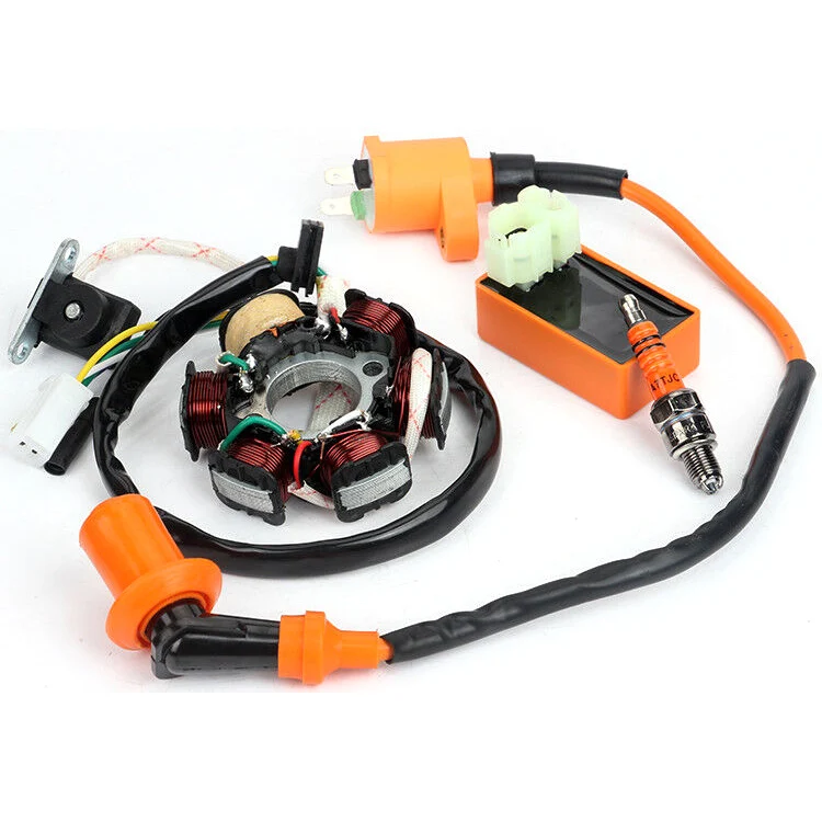Bobina de encendido de carreras CDI regulador rectificador relé ATV 150cc 200cc 250cc 125c GY6 bujía sistema de encendido conjunto de bobina Bobina de encendido de carreras CDI regulador rectificador relé ATV 150cc 200cc 250cc 125c GY6 bujía sistema de encendido conjunto de bobina