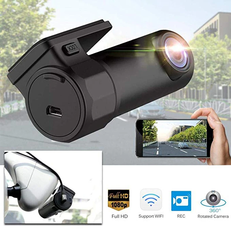 Мини Full HD 1080 P Автомобильный видеорегистратор WiFi Даш камера USB автомобильный