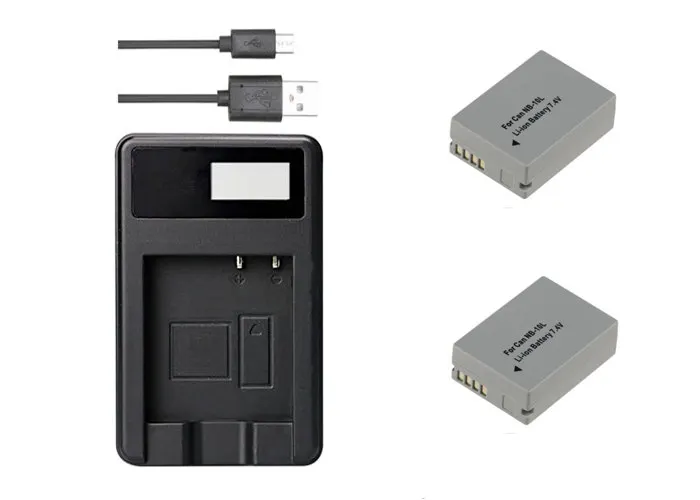 2X NB 10L, NB10L Battery and LCD USB Charger for Canon PowerShot SX60
