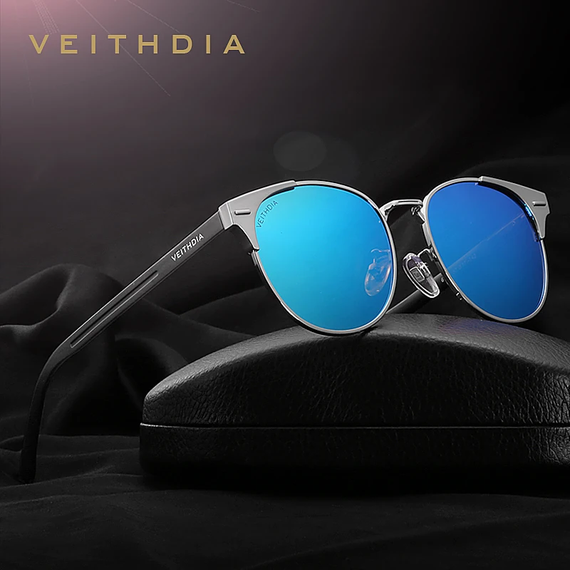 VEITHDIA Unisex Retro Aluminum Brand Sunglasses Polarized Lens Vintage Eyewear Accessories Sun Glasses Oculos For Men Women 6109