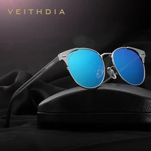 Солнцезащитные очки унисекс VEITHDIA, брендовые винтажные очки с алюминиевой оправой и поляризационными стеклами, для мужчин и женщин, модель 6109