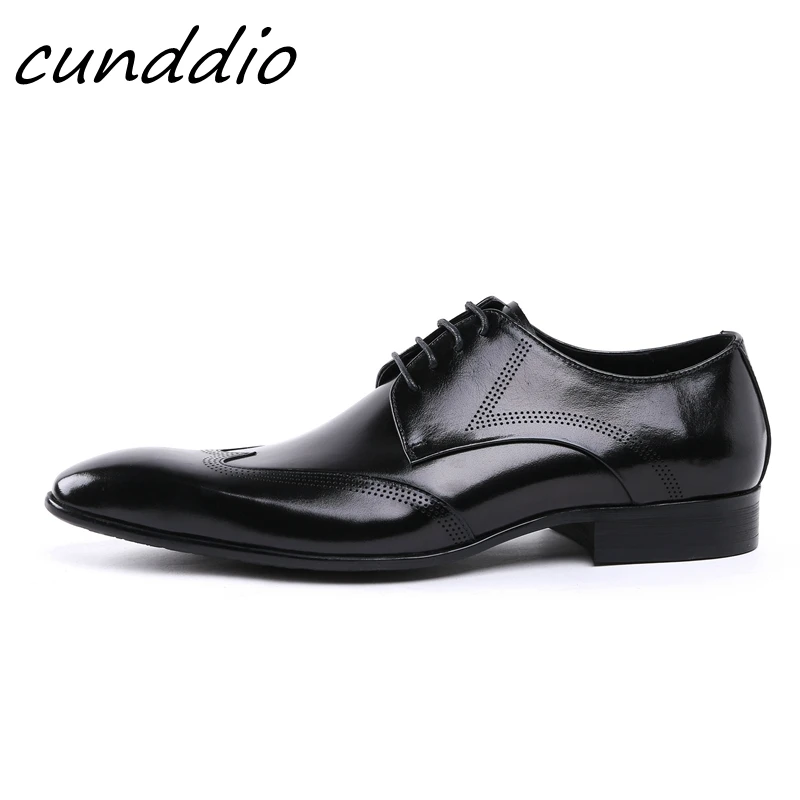 

New business Dress shoes Men tied with the European version of pure skin to create Luxury wedding shoes Pointed men's shoes