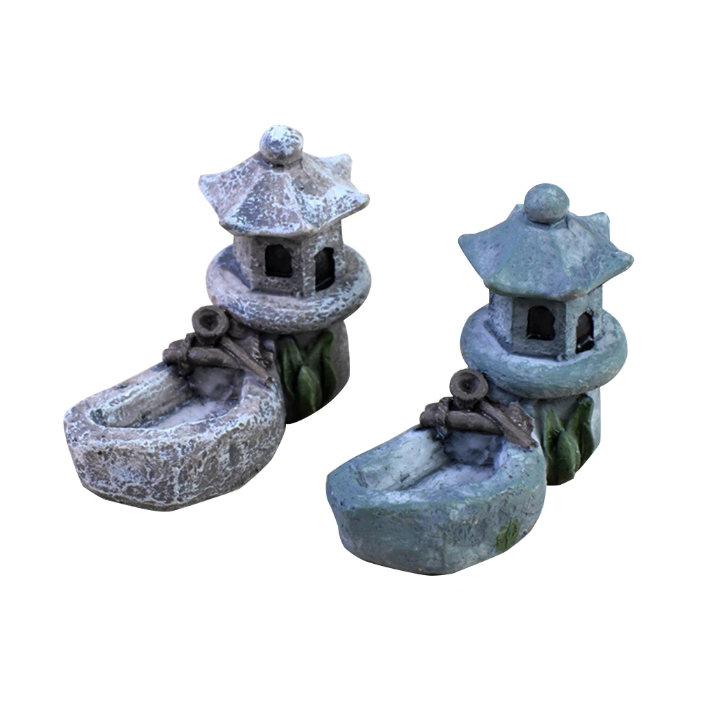

2pcs Mini Ornament Cute Resin Durable Miniature Landscape Crafts Pool Tower for Home Decoration Garden Outdoor A30