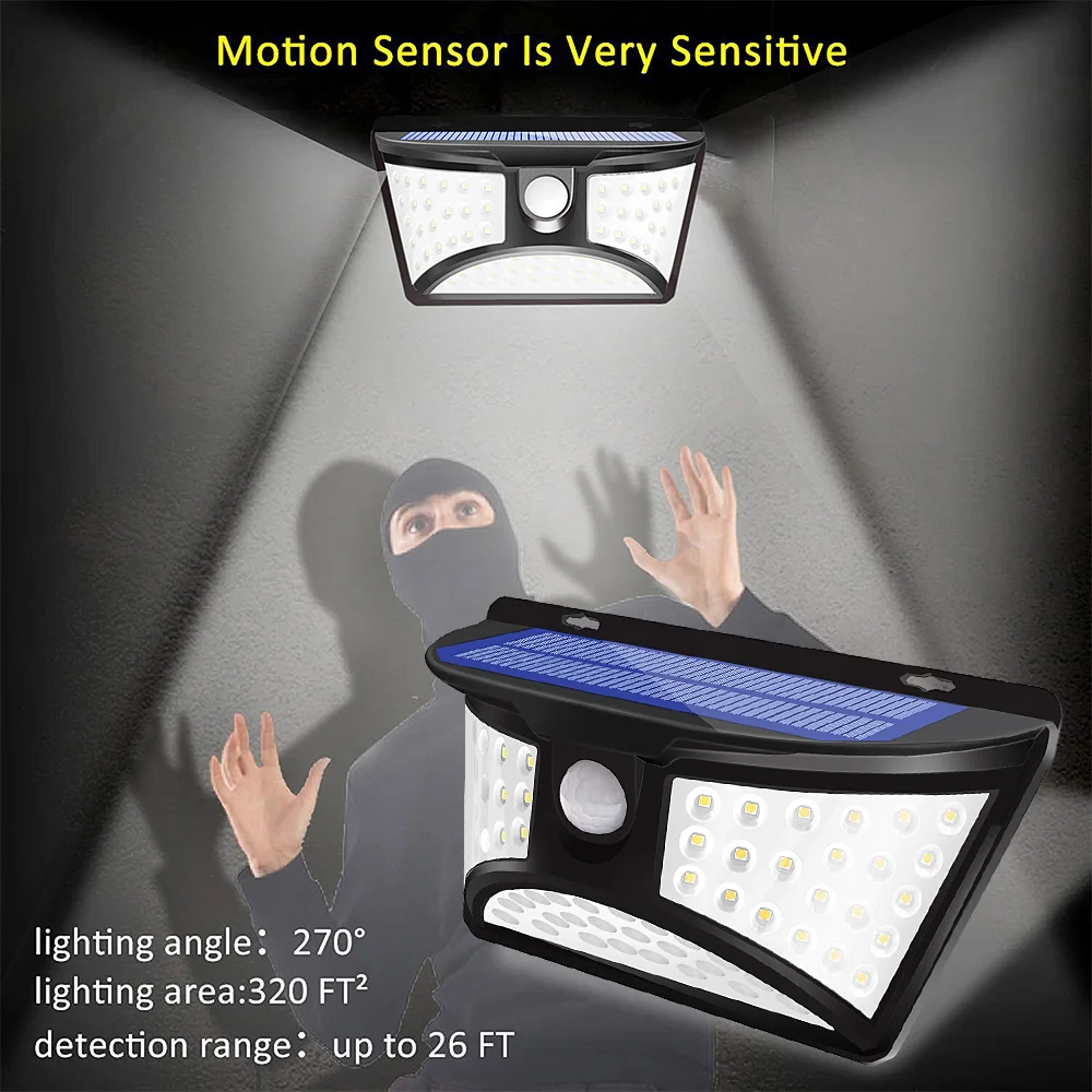 

Solar Garden Lamp Outdoor Lawn Lights 68LEDs 270 Degree Lighting Solar Motion Sensor Lights Waterproof Security Garden Wall Lamp