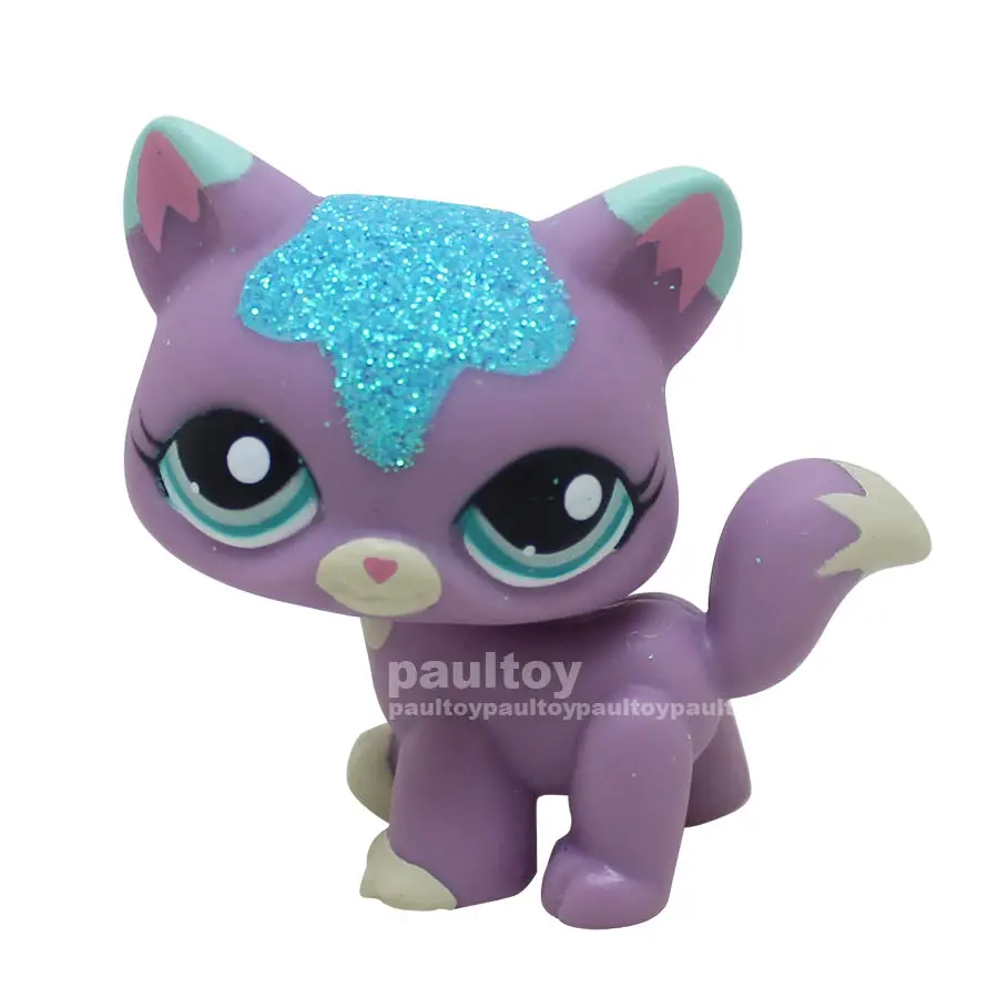 

Little Sparkle Glitter Purple Cat Kitty Blue Eyes Figure LPS #2386