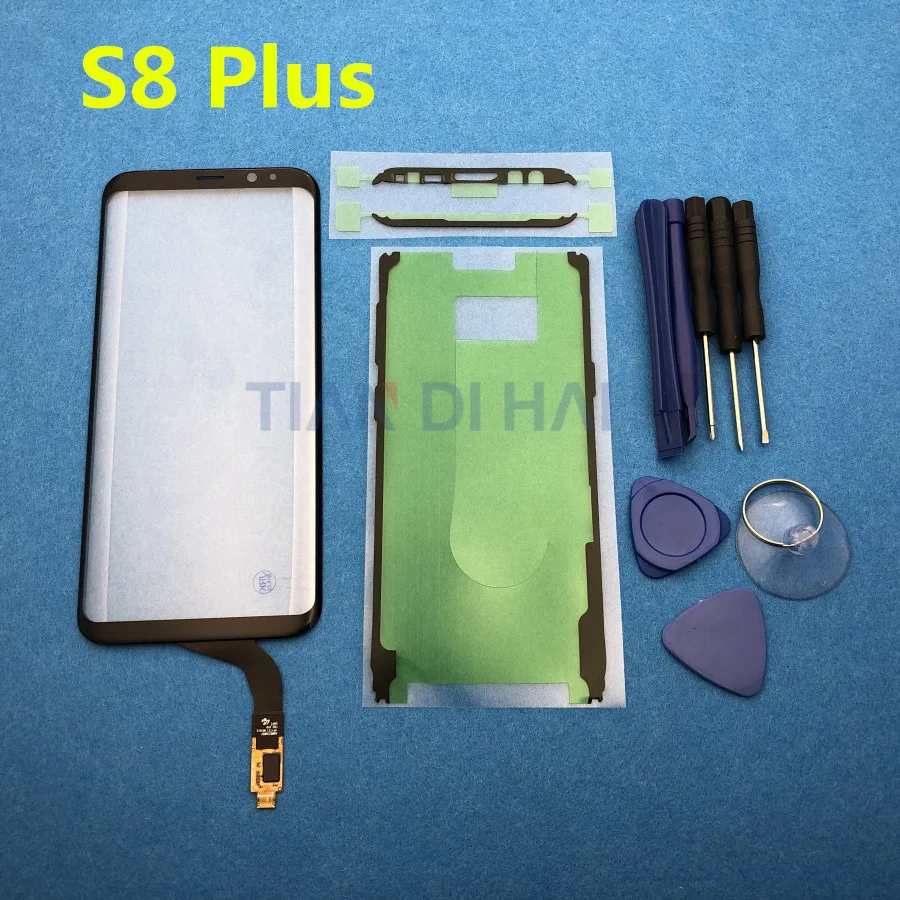

S8+ TP Touch screen For Samsung S8 plus G955 G955F SM-G955F digitizer panel glass lens sensor replacement parts + Sticker tools