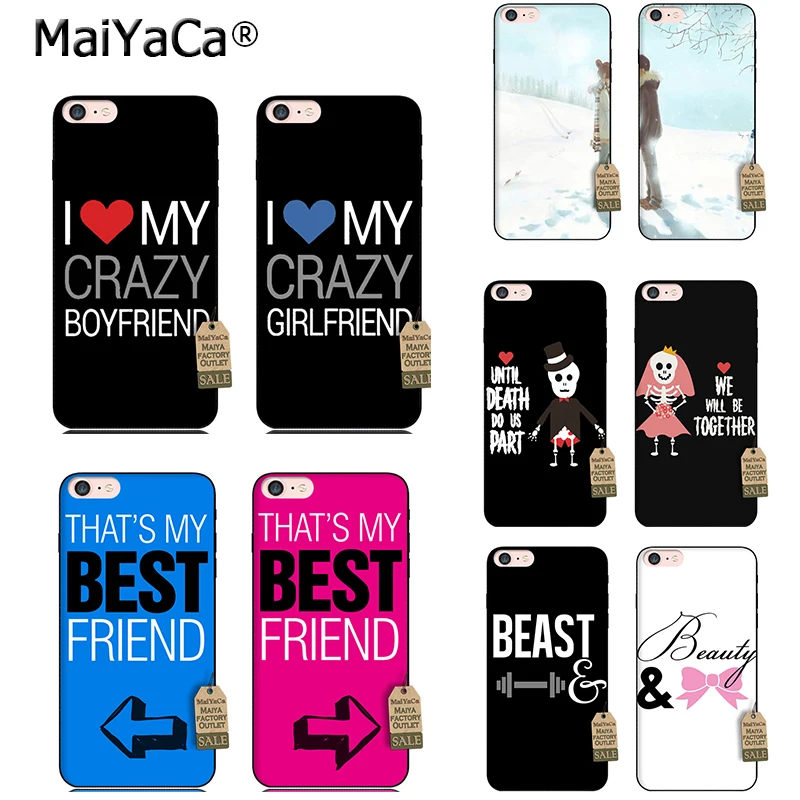 

MaiYaCa That's My Best Friend I LOVE MY CRAZY BFF COUPLE CASE Phone Case Cover for iPhone 8 7 6 6S Plus X 5S SE 5C case shell