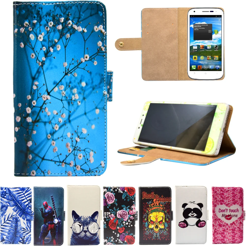 

New arrival PU Leather Phone Cases Cartoon Flip Wallet Stand Cover Case for Fly IQ4411 Quad Energie 2 IQ4412 Quad Coral