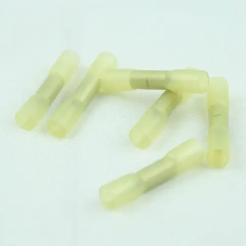

100Pc Heat Shrink Butt Wire Electrical Crimp Terminal Connector 10-12 AWG Yellow
