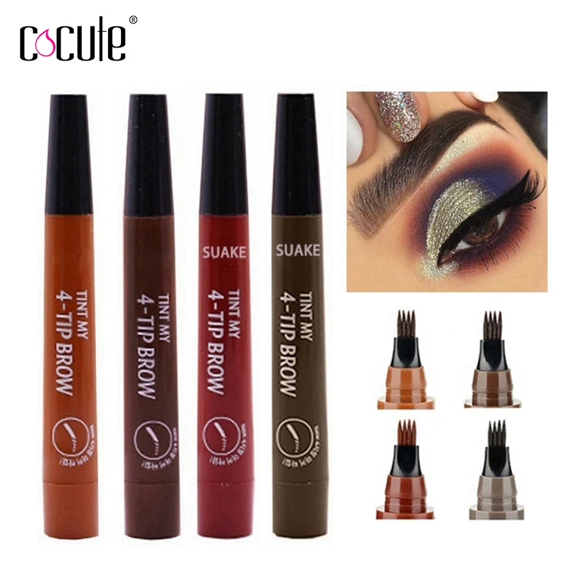 

4 Tip Microblading Eyebrow Tint Liquid Brow Tattoo Pen Tip Makeup Paint Eyebrow Liner Pen Tatoo Waterproof Cosmetic Eye brow
