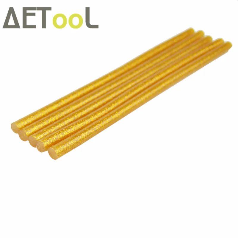 AETool 7x180 мм золотистого цвета глиттер клей горячего расплава клея стержни 7 мм для клеевого пистолета ремесло многофункциональный инструмент для ремонта DIY клей карандаш