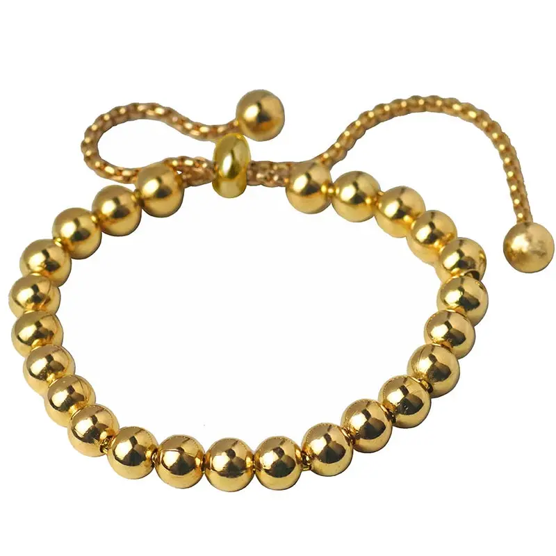 

Adjustable Stainless Steel Ball Bead Chain Bracelets Round Gold Stainless Steel Men Box Bracelets Classic Sports Hiphop Jewelry