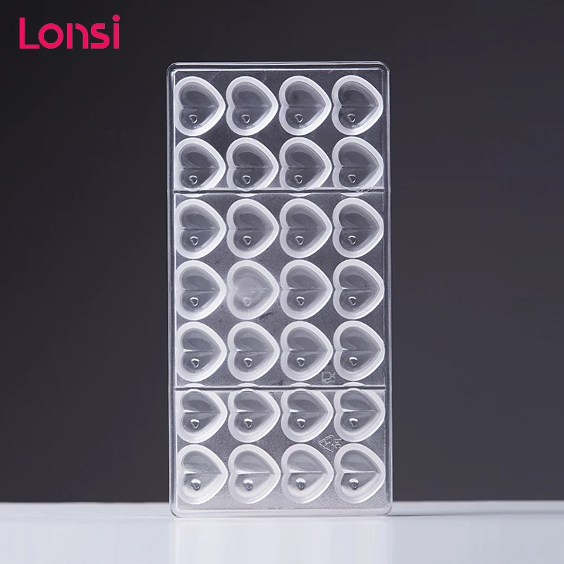 

LONSI Valentine Day Gift Polycarbonate Chocolate Mold Homemade PC Heart Chocolate DIY Pastry Tools Chocolate Moulds Plastic