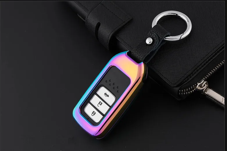 Car Galvanized/Zinc Alloy Key Bag Case Cover Keys Holder With Chain For Honda CRV/Crider/XRV/Accord/Jazz/Odyssey - Название цвета: style 1