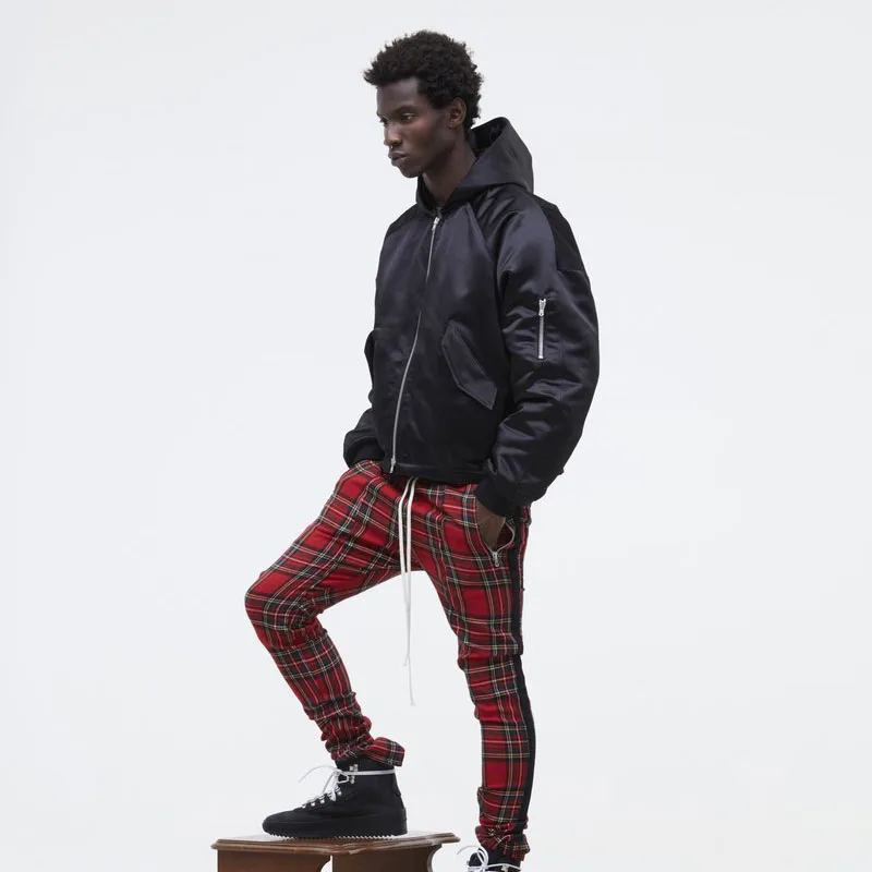الاسكتلندي شعرية ركض Sweatpants الرجال 2018 جوستين بيبر خمر رجل ركض السراويل الهيب هوب الكاحل حزام البريدي منقوشة السراويل الترنك