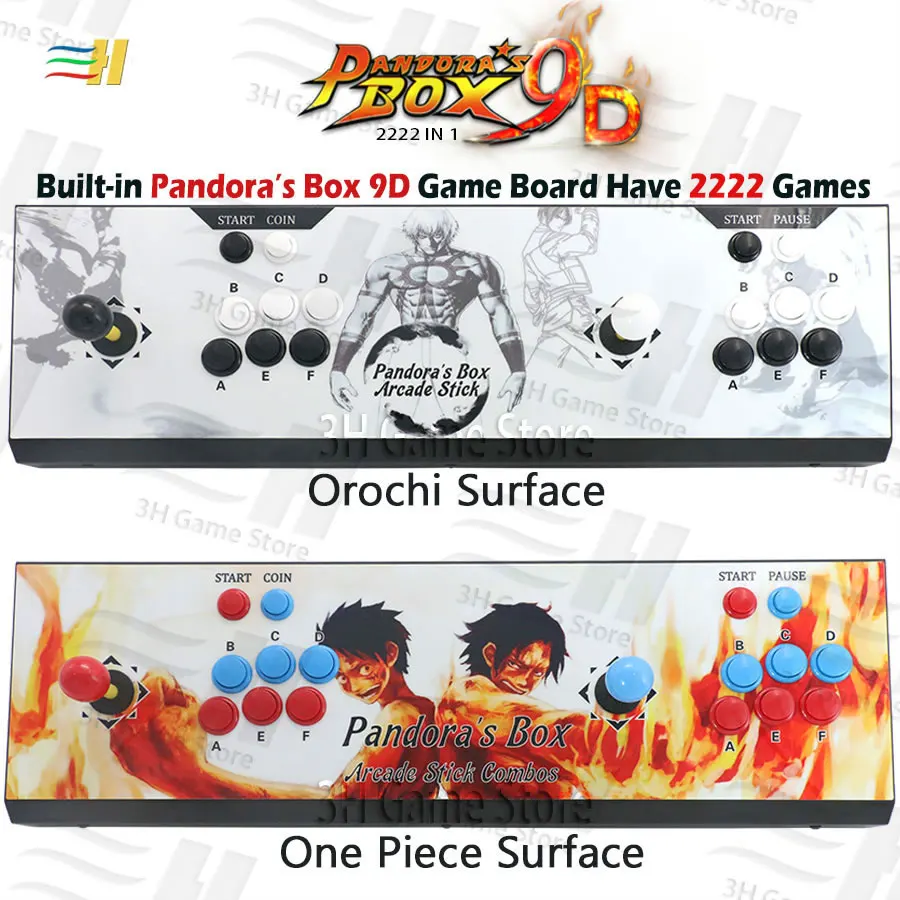 2019 Pandora box 9d 2222 in 1 console 2 players joystick button HDMI VGA output HD usb joystick for pc ps3 pandora's box 5s 6s 7