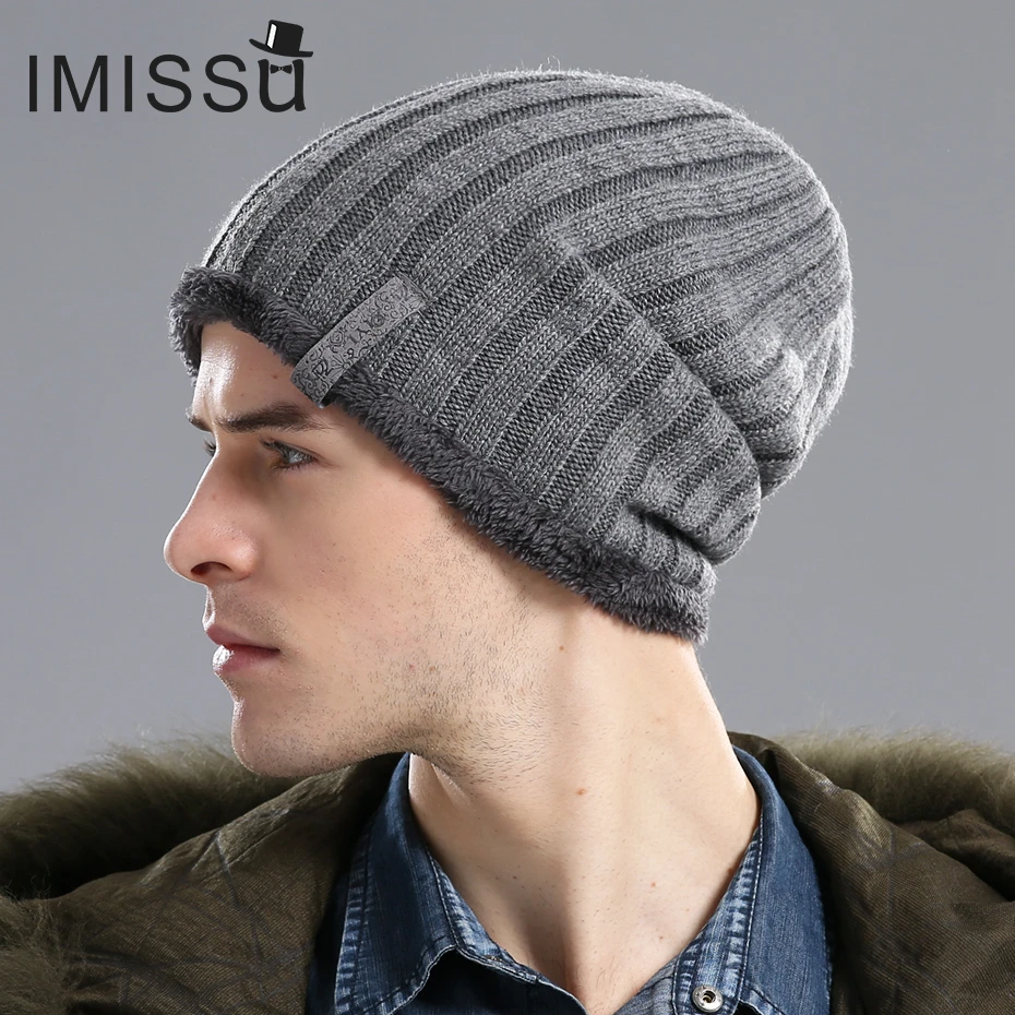 

IMISSU 2017 Brand Warm Hats Winter Knitting Wool Hat for Men Women Outdoor Sport Hat New Arrival Beanies Fine Craftsmanship