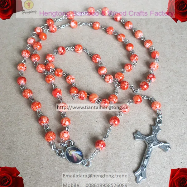 6mm glass bead rosary necklace,religious rosary, baking bead rosary