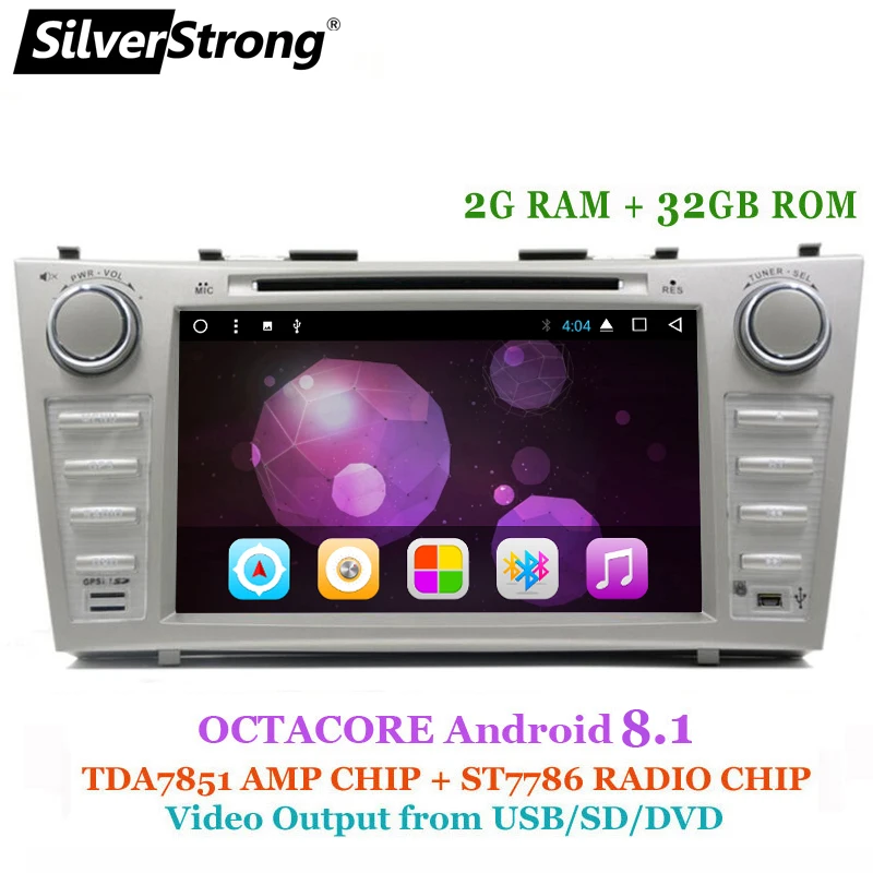 

SilverStrong Android8.1 32GB 2DIN Car DVD for TOYOTA CAMRY AURION OctaCore T8 CPU Allwinner latest version