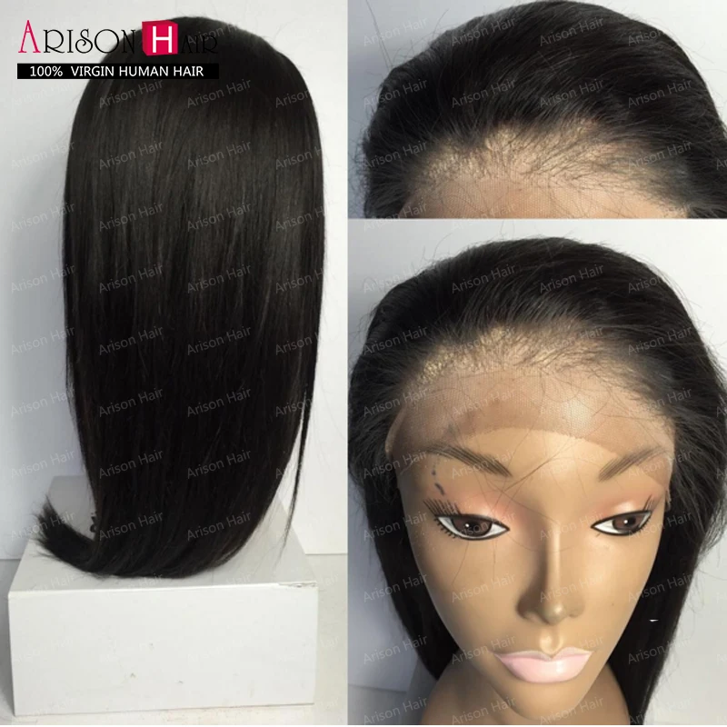

Long Straight Lace Front Human Hair Wigs 100% Virgin Brazilian Human Hair Glueless Full Lace Wig With Baby Hair For Black Women