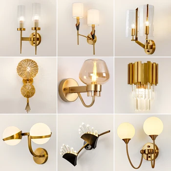 

Nordic Wall Lamp Minimalist Living Room Background Iron Art Lamp Aisle Bedroom Bedside Wall Lights Bathroom Modern led Wall Lamp