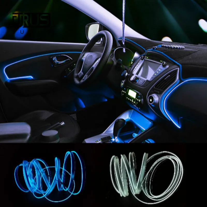 JURUS 3Meter 10Color Flexible Neon Light El Wire Rope font b Lamp b font Car led