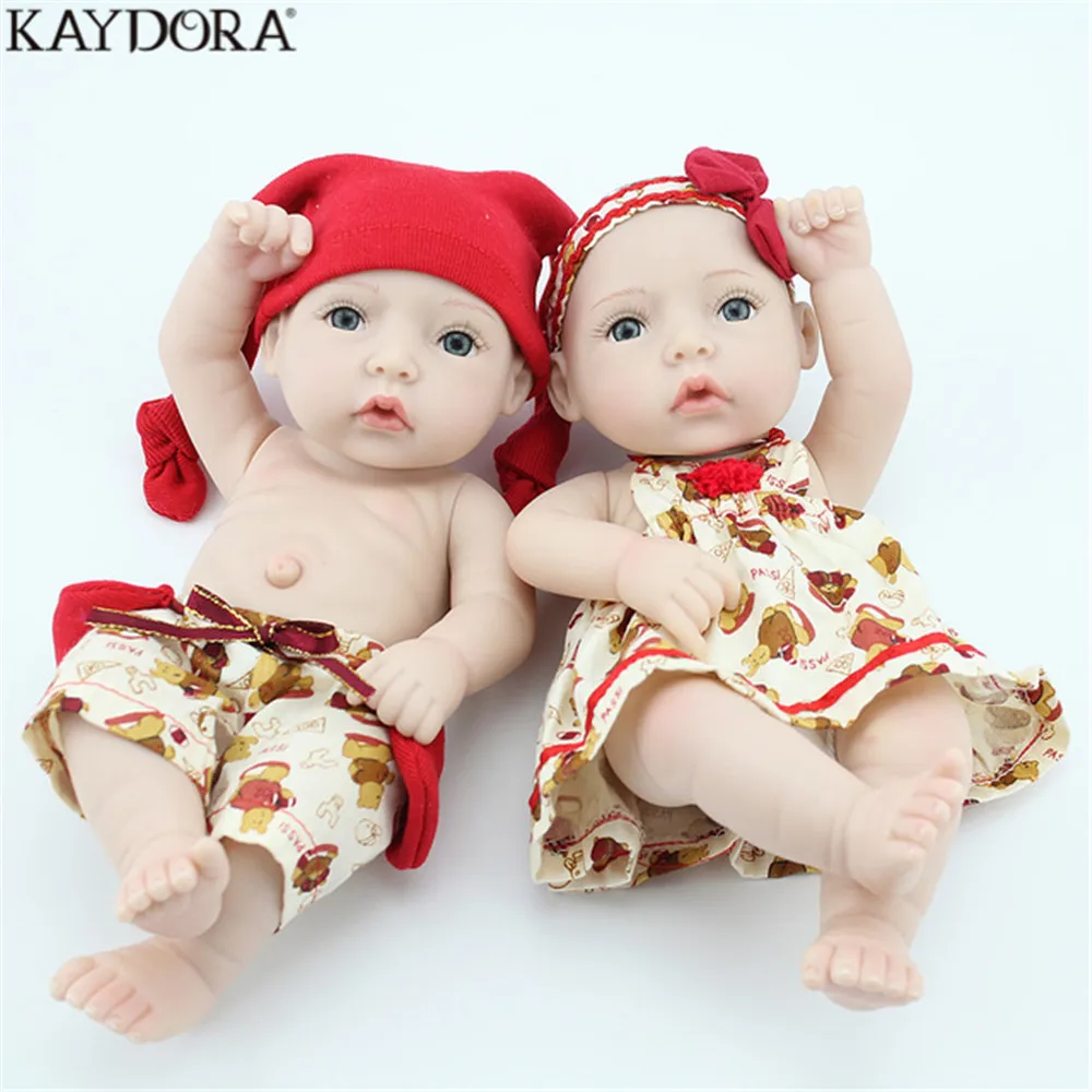 

KAYDORA Reborn Dolls Twins Toys 10 Inch For Children Girls Silicone Newborn Doll Boy Wholesale Toys Birthday Girl Decoration