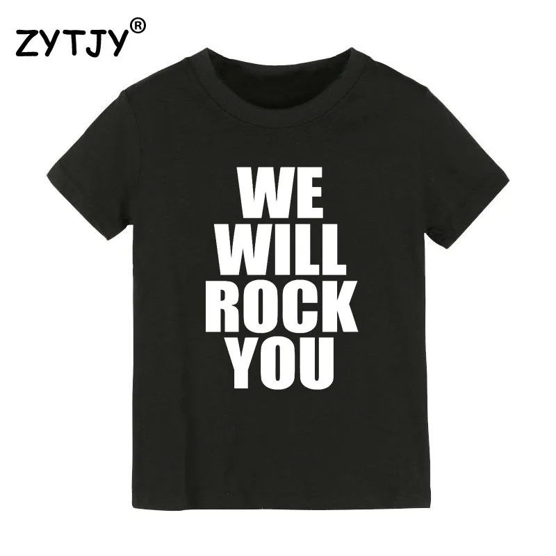 Детская футболка с надписью We Will Rock You для мальчиков и девочек детская одежда