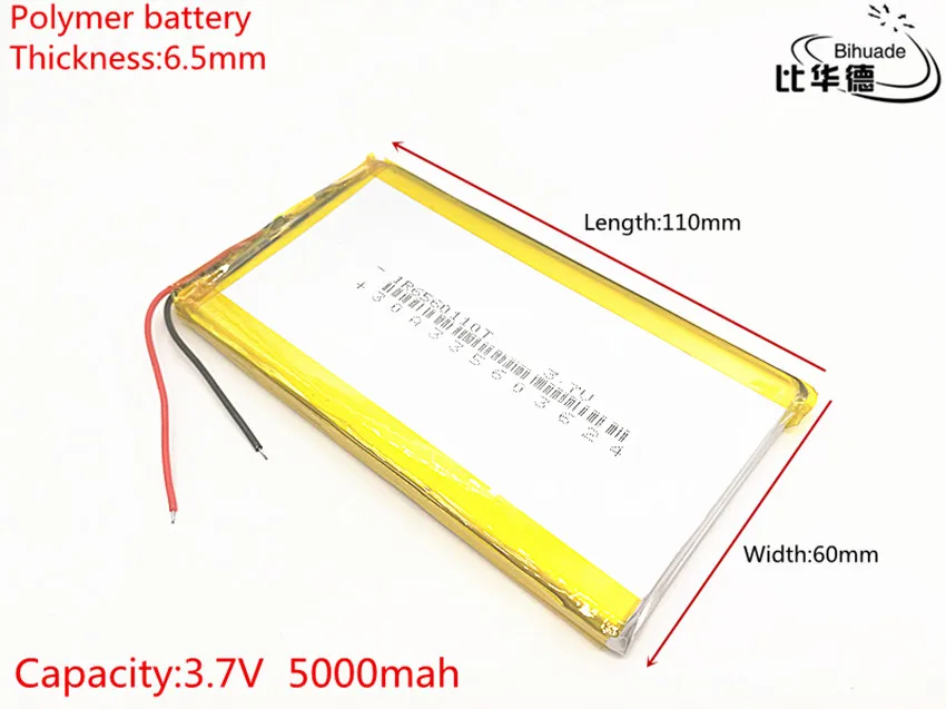 Bateria para Gps Lote 5000 v 6560110 Mah Polymer Lítio Recarregável li Tablet pc 10 Pçs - 3.7 - Image 2
