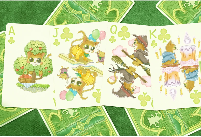 HOODY Civet Cat Fancy Flower Cut Cards Close-up Magic Props Playing Cards Creative Collection of Childern Cute Poker Cards