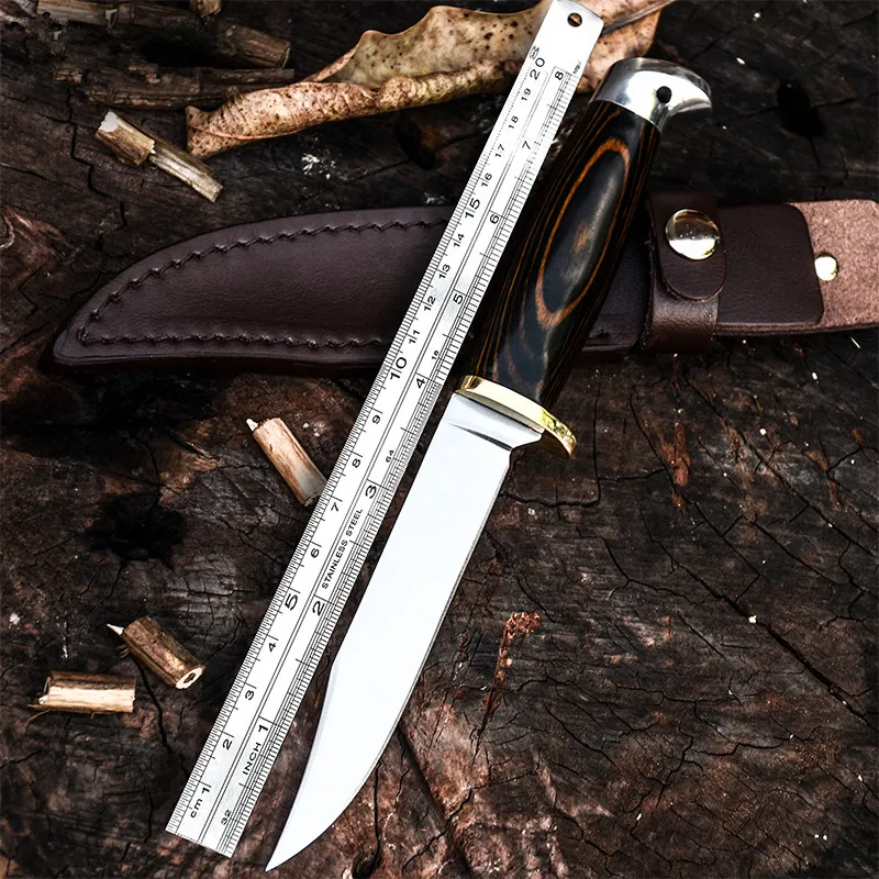 

TOP BOWIE KNIFE OUTDOORS Army Hunting KNIFES Fighting Fixed-Blade TACTICAL COMBAT Knives Wilderness Survival Camping Tools