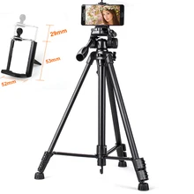 YUNTENG 390 алюминиевый штатив с 3-Way головкой держатель телефона зажим для камеры телефона Vidicon