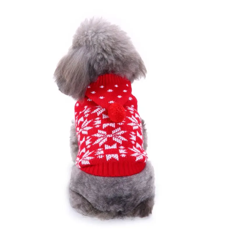 Fashion Dog Sweaters Snowflakes Winter Warm Dog Clothes Knit Pet