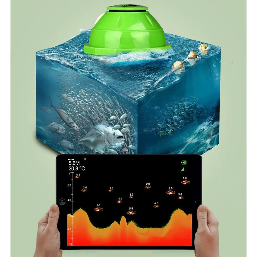 المحمولة Wifi صياد السمك اللاسلكية سونار جهاز استشعار إنذار المحيط محول